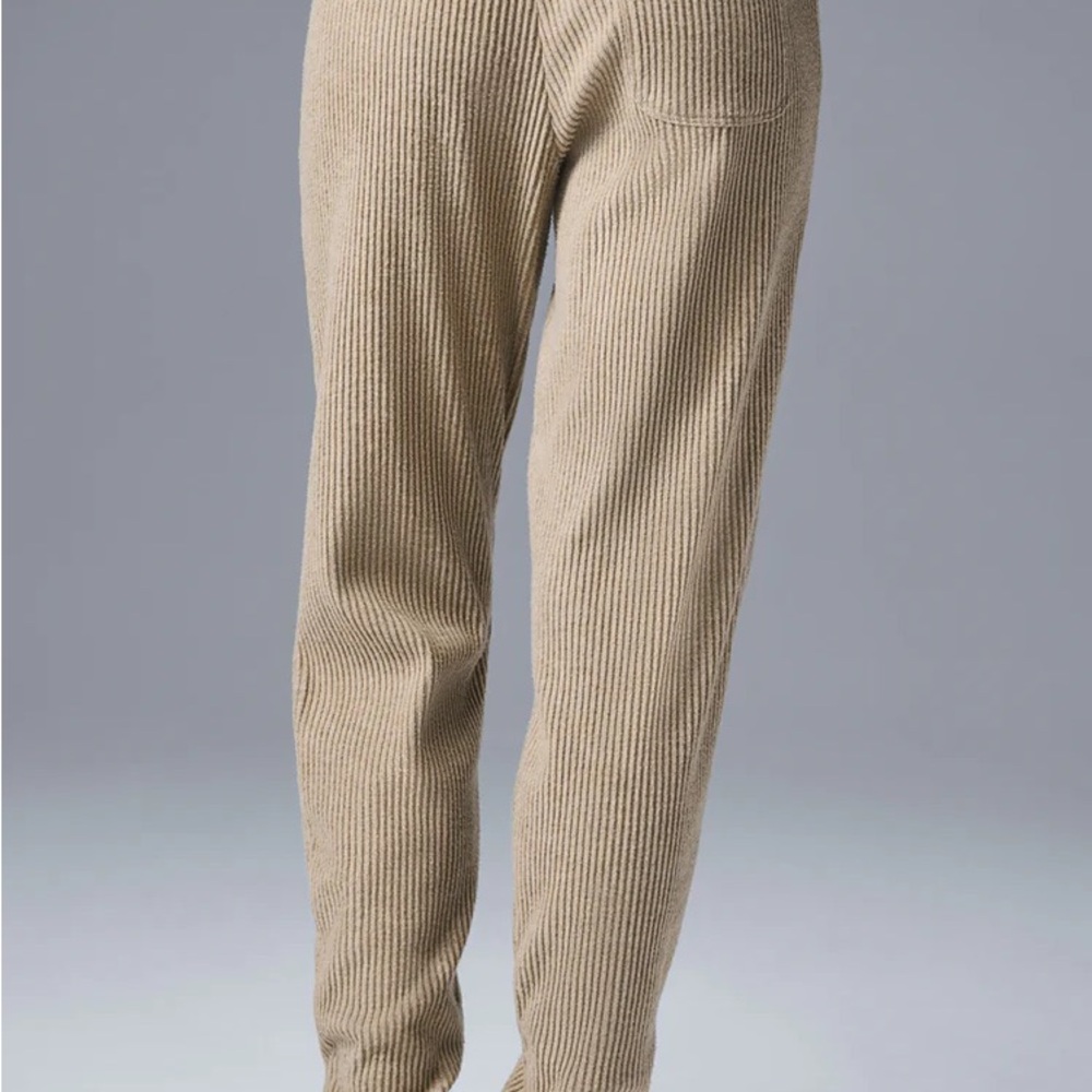 Beige Ribbed Knit Pants - Picture 2 of 5